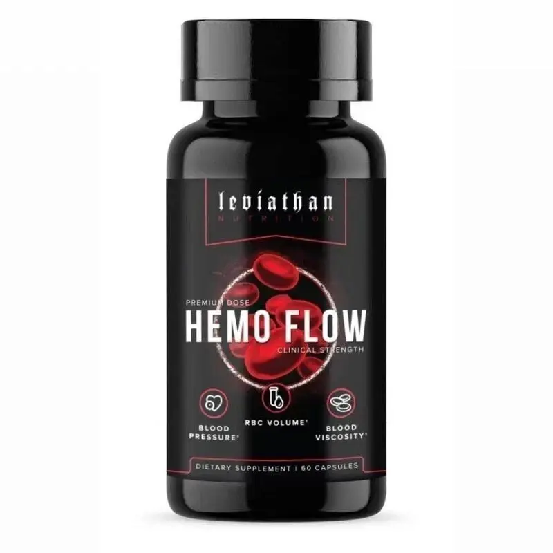 Leviathan Nutrition Hemo Flow Supplement with Nattokinase 10,000 FU, VasoDrive AP, Naringin & BioPerine, Circulation Support, 60 Capsules