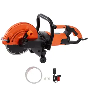 VEVOR Electric Concrete Saw 9 in 1800 W Motor Circular Cutter with 3.5 in Depth Wet Dry Disk Includes Water Line Pump Blade for Stone Brick