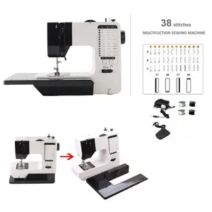 Portable Sewing Machine, Household Sewing Machine with 38 Sewing Functions, Home Sewing Machine, Sewing Machine with Extension Table, Foot Pedal & Accessories Set