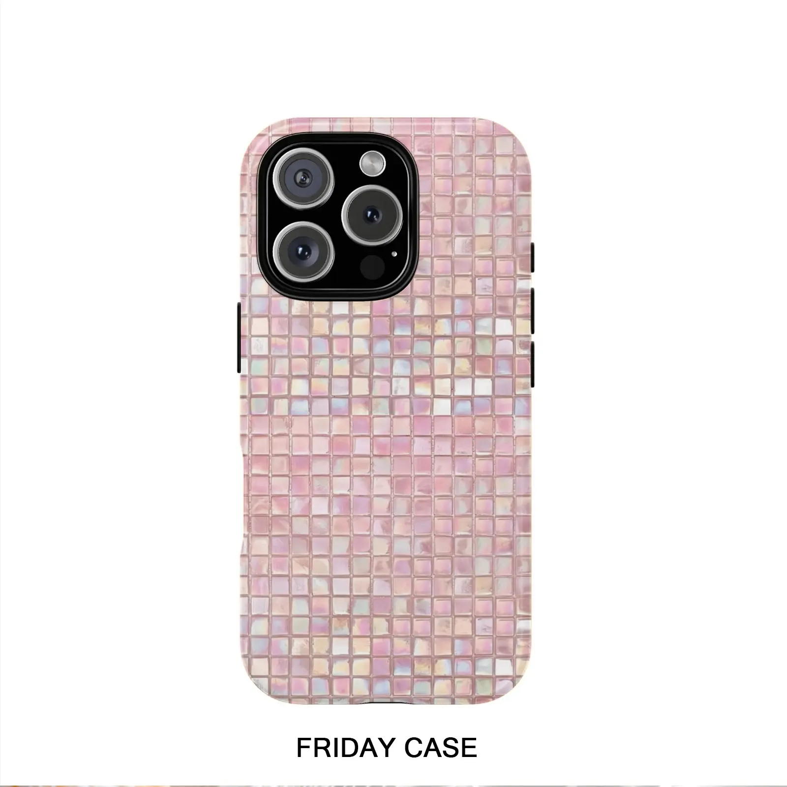 Phone Case - Rainbow Gradient Mosaic Phone Case Compatible with for Iphone 17, 16 Pro Max, 15, 14, 11, 13 Mini, And XR, Featuring a 2-In-1 Glossy Design