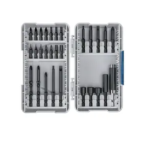 29 PCS S2 Steel Impact Screwdriver Bit & Socket Set, Telescopic Extension Bar Quick Change Kit, High Torque Bits with 6-10mm Nut Drivers, 1/4" Hex Shank for Automotive Tight Spot Repair