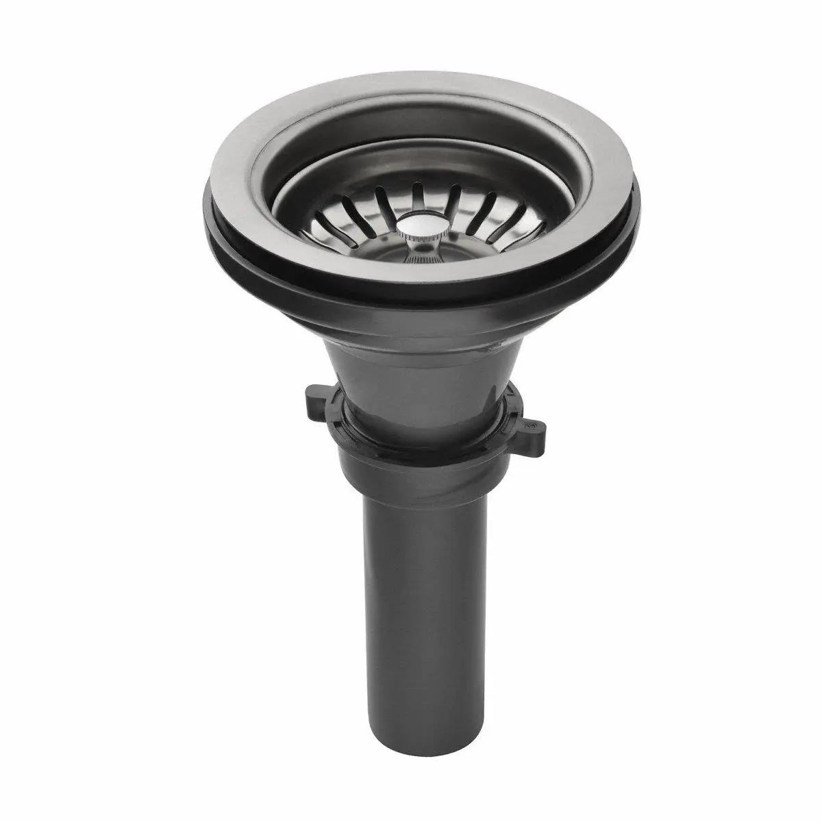 Kraus Stainless Steel Basket Strainer - 2 lbs, Fits 3.5"-4" Drain Opening, Clean Lines, Tight Seal, Open/Close Stopper, Prevents Clogs, Ideal for Kitchen Use