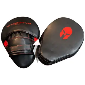 CUSTOM MADE BOXING MITTS FOCUS PADS KICKING PUNCHING LEATHER BLACK