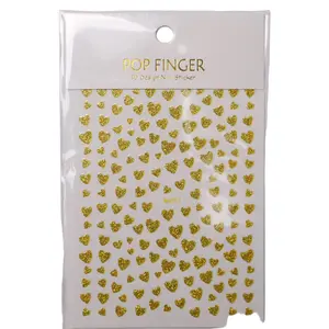 Gold Heart Glitter Stickers