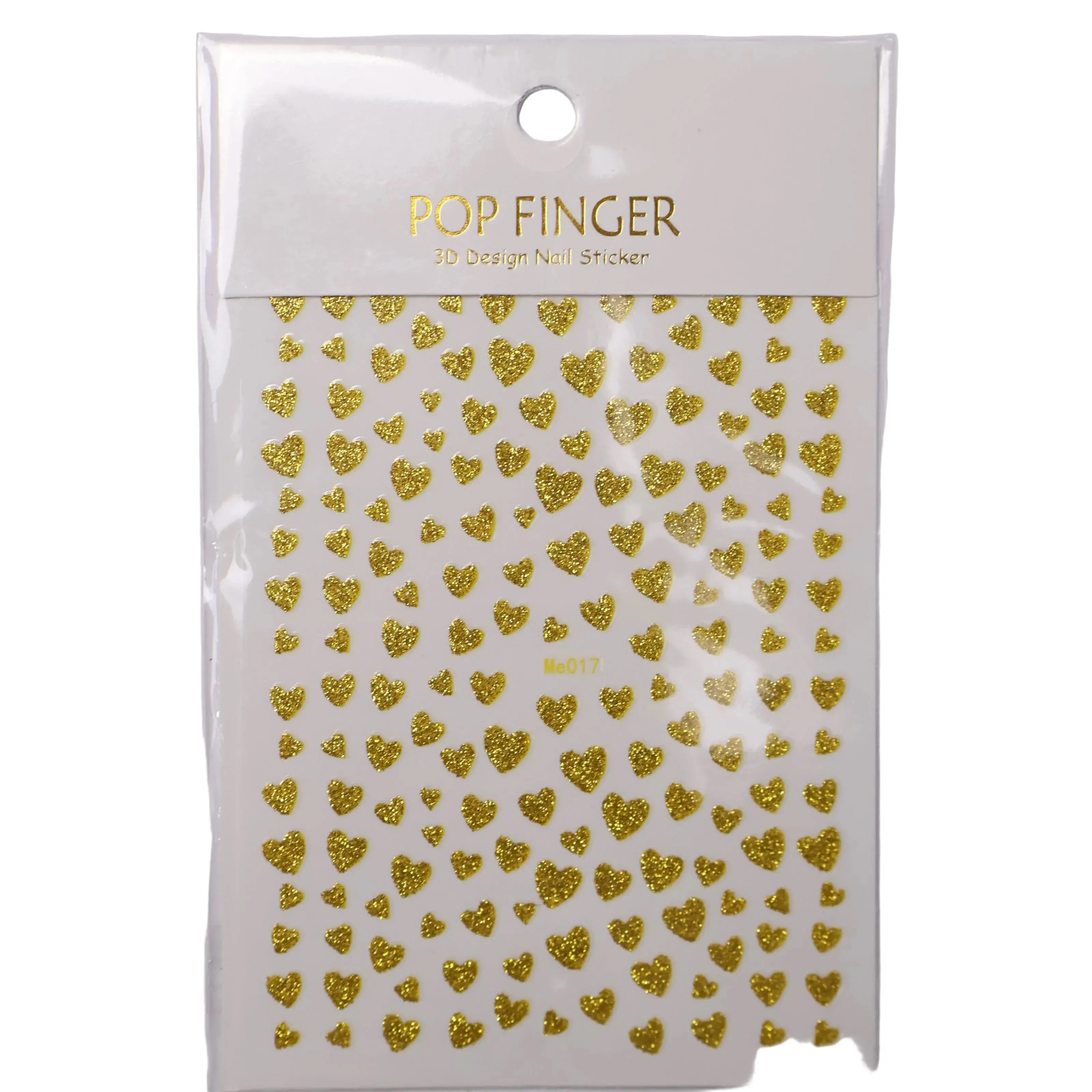 Gold Heart Glitter Stickers