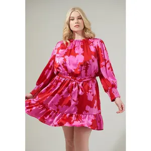 Burning Love Sevilla Satin Ruffle Dress Curve