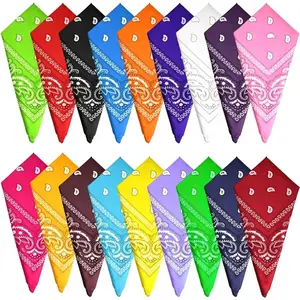 MIAHART 18Pcs Paisley Bandanas - Scarf Head Wraps, Cowboy Tie Headbands for Boho Outfits, Festive & Party Supplies Accessory Gift, Scarf Head Wrap