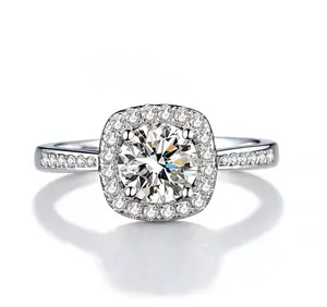 #01 (Princess) 925 Sterling Silver Synthetic Moissanite Ring