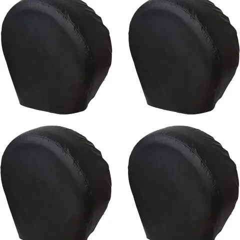 DIKASUN 4-Pack Tire Covers for Truck, SUV, Trailer & RV - Heavy Duty Waterproof Wheel Protectors, UV-Resistant EVA Secure Fit (Black) toolupgrade