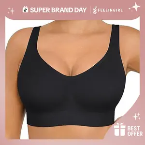 FeelinGirl Wireless Bras for Women Built-in Soft Cups no Underwire Bralettes flexible Straps Full Coverage Everyday Bras live stream#15