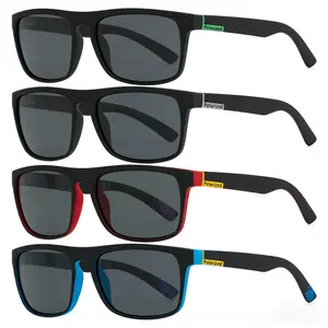 4 pairs of men's retro sport polarized sunglasses, UV400 anti UV, anti glare, lightweight and comfortable, trendy color blocking box matte sunglasses
