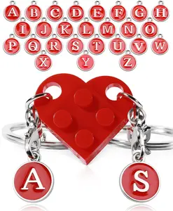 Matching Couple Heart Keychain for Boyfriend Girlfriend Valentine's Day Gifts Stuff Him Friends Set Compatible with Gift