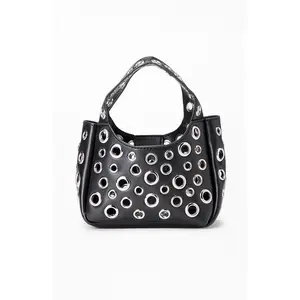 LA Hearts Women's Mini Faux Leather Grommet Chain Bag