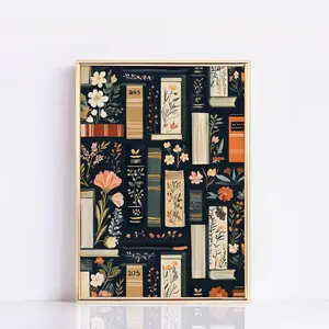 [No Frame] Vintage Library Poster, Book Art print, Reading Wall Poster, Book Lovers Gift, Reading Gift, Antique Wall Art, Retro Book Lovers Art