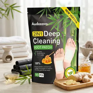 Natural Detox Foot Pads, Audozava Deep Cleansing Foot Patches with Ginger & Bamboo Charcoal, Relieve Stress, Improve Sleep Quality, Foot Care Body Cleansing Pads - 10 Pack
