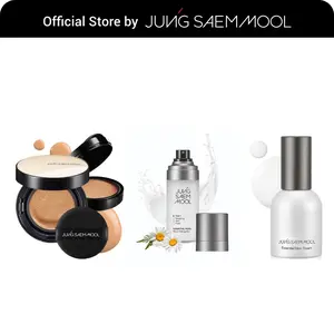 [Essential Set] Essential Skin Nuder Cushion (Medium Deep), Essential Mool Micro Fitting Face Mist (55ml), Essential Mool Cream (30ml) Set | Korean Makeup | Cushion Foundation | Dewy Finish | Lightweight