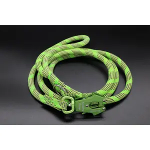 Green/Black - Fog Line - Upcycled Climbing Rope Dog Leash
