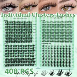 Natural Drifting Eyelash Clusters, Anime Style Lashes, Pointed Individual Extensions, C Curl Single Root, 8-16mm Bottom Cluster, DIY Home Use, Makeup