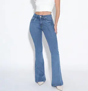 Butt Lifting Flare Jeans for Women Stretchy Bootcut High Waist Curvy Jeans Trendy Bell Bottom Wide Leg Denim Pants