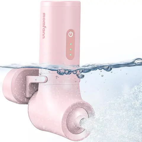 Momfann Portable Bath Tub with 360° Jets, 4*2200mah Cordless Design, 3-Level Customizable Bubble & Jet Modes, Removable Washable Bath Therapy Spa, Pink Self Care Gadgets for Women, Camping Gifts for Women, Cool Gifts for Adults