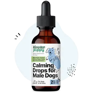 Calming Drops for Male Dogs - Pure Ashwagandha & Passion Flower Extract for Composure - Liquid Relaxing & Mood Support Supplement for Dogs of All Breeds & Sizes - 2 oz