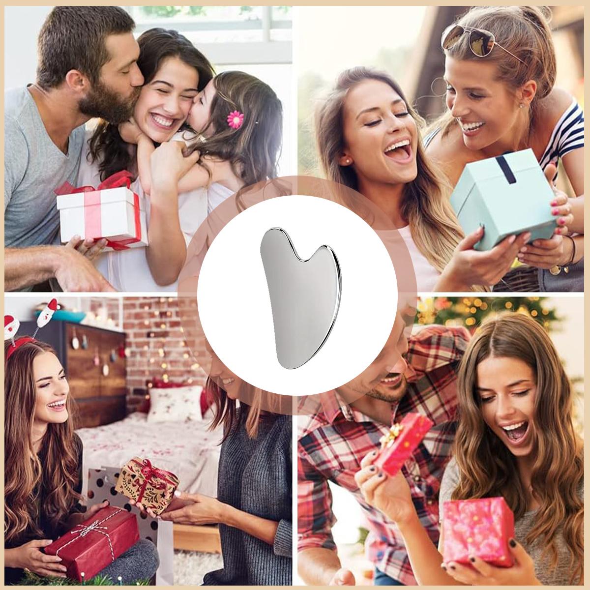 Stainless Steel Facial Tool - Face Massager Tool - Smooth and Sturdy Metal Massage  for Face Body to Reduce Swelling - Massage Scraper Heart Shape Item