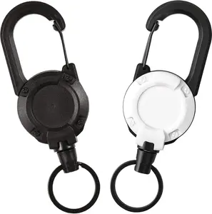 Heavy Duty Retractable Keychain,Multitool Carabiner Badge Holder,Tactical ID Badge Reel with 23.6” Steel Retractable Cord for Men and Women