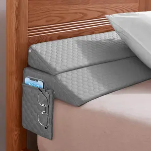 Full Size Bed Wedge Pillow - Bed Gap Filler Mattress Wedge Headboard Pillow - Fill The Gap (0-7") Between Headboard and Mattress for Sleeping Backrest Pillow (54"x10"x6" Grey)