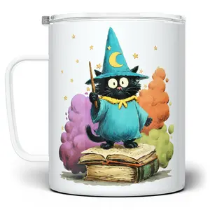 LOFTIPOP Bookish Wizard Cat Mug, Magical Fantasy Book Lover Gifts, Designed and Printed in the USA by Loftipop