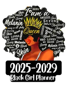 Black Girl Planner 2025-2029: 5 Years (January 2025 - December 2029) with US Holidays | Includes Calendars Notes Yearly Goals