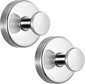 Suction Cup Hooks for Shower, No-Drill Towel & Robe Hooks for Bathroom, Glass Door, Mirror & Tile, 2 Pack, Matte Black – Ideal for Hanging Towels, Bathrobes & Loofahs