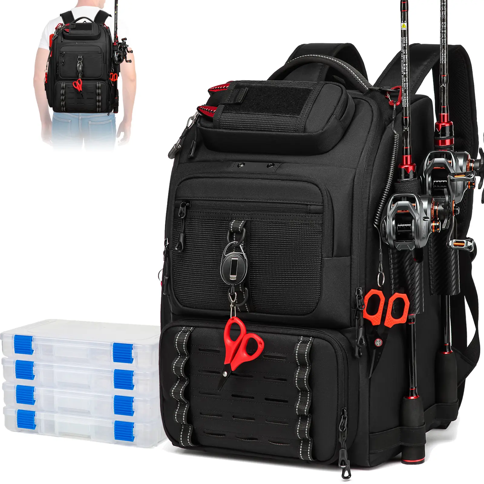 fishing bag with rod holder The Voyager Tackle Bag: Compact Fishing Gear for Anglers