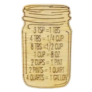 Laser Engraved Mason Jar Kitchen Conversions Fridge Magnet