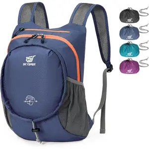 15L Lightweight Small Hiking Backpack for Women Men, Foldable Travel Daypack, Packable Camping Backpack, Mini Outdoor Hiking Bag (Darkblue)