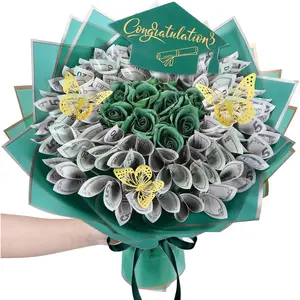 127 Pcs Graduation Gifts Money Flower Bouquet Class of 2026 Money Gift Ideas for Women Girl Boy Him Daughter Son DIY Bouquets Filled with Folded Bills for College Middle High School(Green)