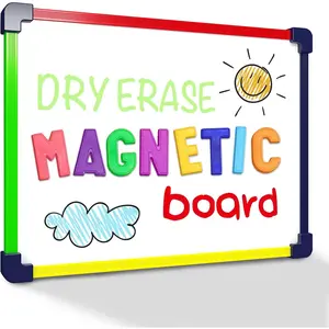 Colored Frame Magnetic Dry Erase White Board 9" X 12"