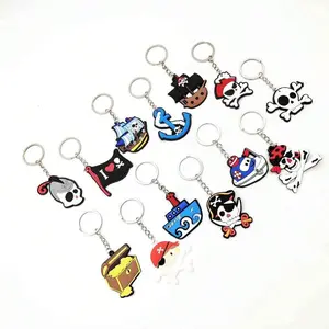 10pcs Pirate PVC Keychains, Silicone Soft Gel Keychains, Anime Cartoon Character Keychain Accessories, Flat Keychains for Gifts