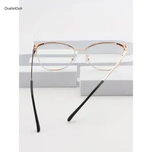 Women's Fashion Cat Eye Eyeglasses, Anti-Blue Light Clear Lenses, Premium Acrylic & Metal Frame for Work, Daily & Student Use