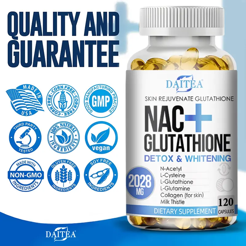 DAITEA NAC Supplement - 120 Servings - Antioxidant Complex with Alpha Lipoic Acid & N-Acetyl Cysteine for Cellular Support, Nutrient Balance - Gluten Free for Men and Women