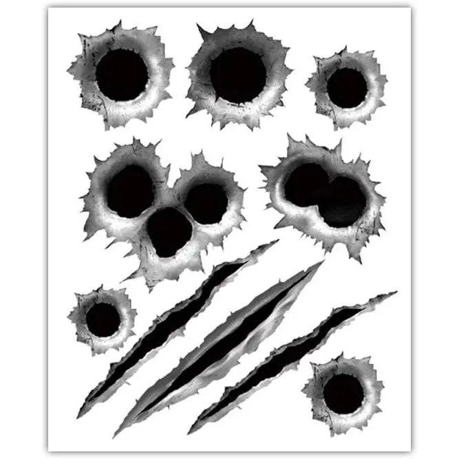 Stickers Decals  Holes 3D Sticker Decal  Accessories Decoration Parts Emblem PVC    Bumper Door Trunk Tailgate Kit Pack Funny Cool Black Man Women 11.4''x9''