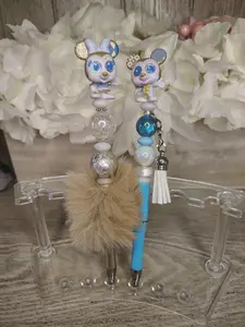 Mickey and Minnie Mouse Inspired Beaded Pen Set