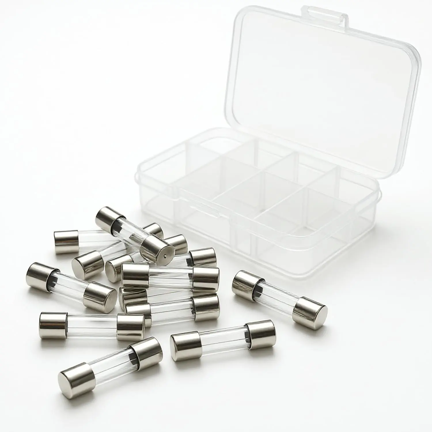 20 Pcs 5A 125V Fast-Blow Glass Fuses, 5x20 mm Fuse Tube Replacement for Christmas Tree Lights, String Lights, Small Appliances & Electronics (5A)