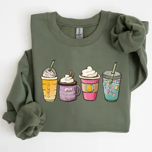 Easter, Coffee Lovers, Coffee Drinks Sweatshirt, Women's Crew Neck, Crewneck