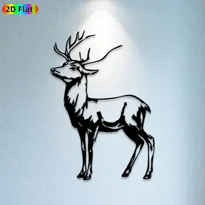 1pc Deer Metal Wall Art,Elegant Deer Statue Mural, Ideal Gift for Christmas, New Year, Deer Decor Enthusiasts, Weather-Resistant Metal Wall Decor Wall Sculptures, Perfect for Living Room Walls & Garden Fence, Charming Outdoor & Indoor Wall Ornament