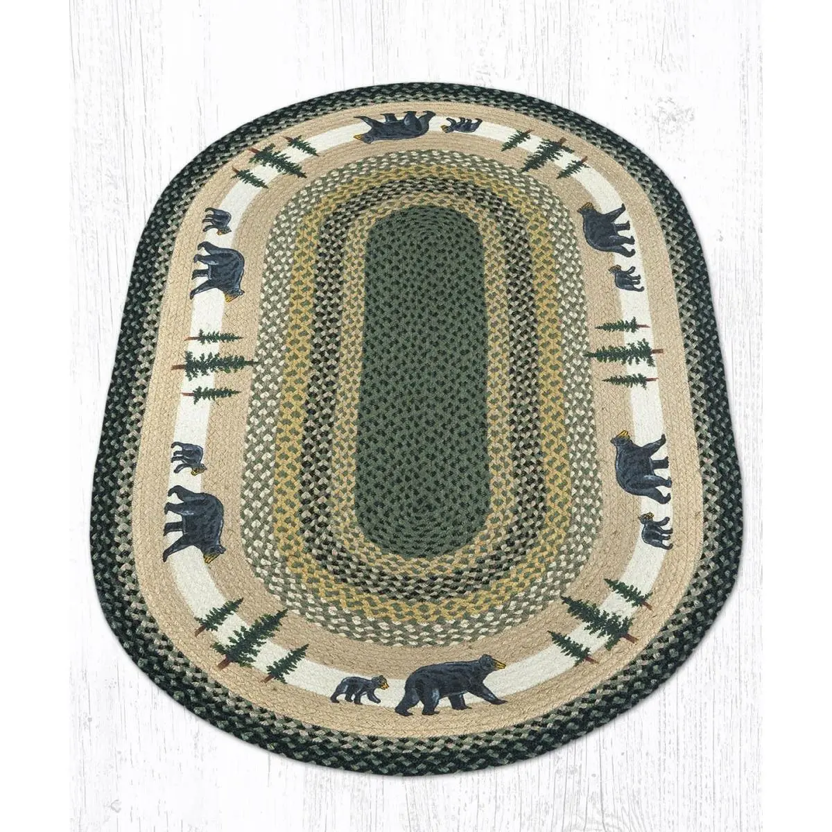 Capitol Importing 88-26-116BT Decorated with Charming Designs Oval Jute Bear Timbers Patch, 2x6 ft, Comfortable for Use Sewing Accessory for Textiles & Soft Furnishings