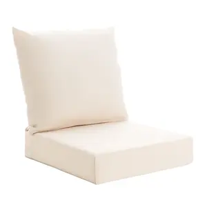 Outdoor Patio Chair Cushion Replacement with Portable Handles & Ties, Fade-Resistant Seat Pad for Dining Chairs & Sofa, Chair Not Included