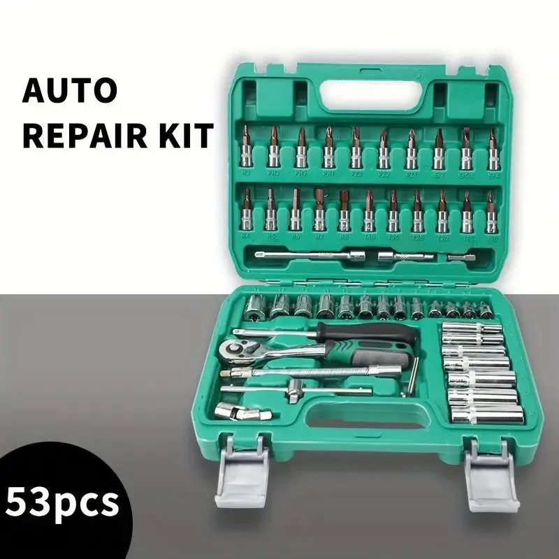 53-Piece 1/4" Drive Ratchet Socket Set