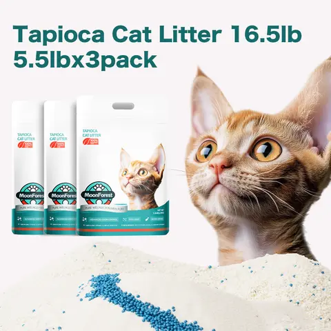 Plant-Based Tapioca-Tofu Unscented Cat Litter for Kittens & Automatic Litter Boxes - 24 Months Shelf Life, Odor Control, Neutralizes Ammonia, Quick Clumping, Low Dust, Soft Texture Eases Paw Pressure familyfun