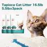 Plant-Based Tapioca-Tofu Unscented Cat Litter for Kittens & Automatic Litter Boxes - 24 Months Shelf Life, Odor Control, Neutralizes Ammonia, Quick Clumping, Low Dust, Soft Texture Eases Paw Pressure familyfun