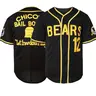 Plus Size Bad News Bears #12 Embroidery Baseball Jersey, Loose Casual V Neck Short Sleeve Baseball Top, Men's Sportswear for Training & Competition, Embroidered Baseball Jersey